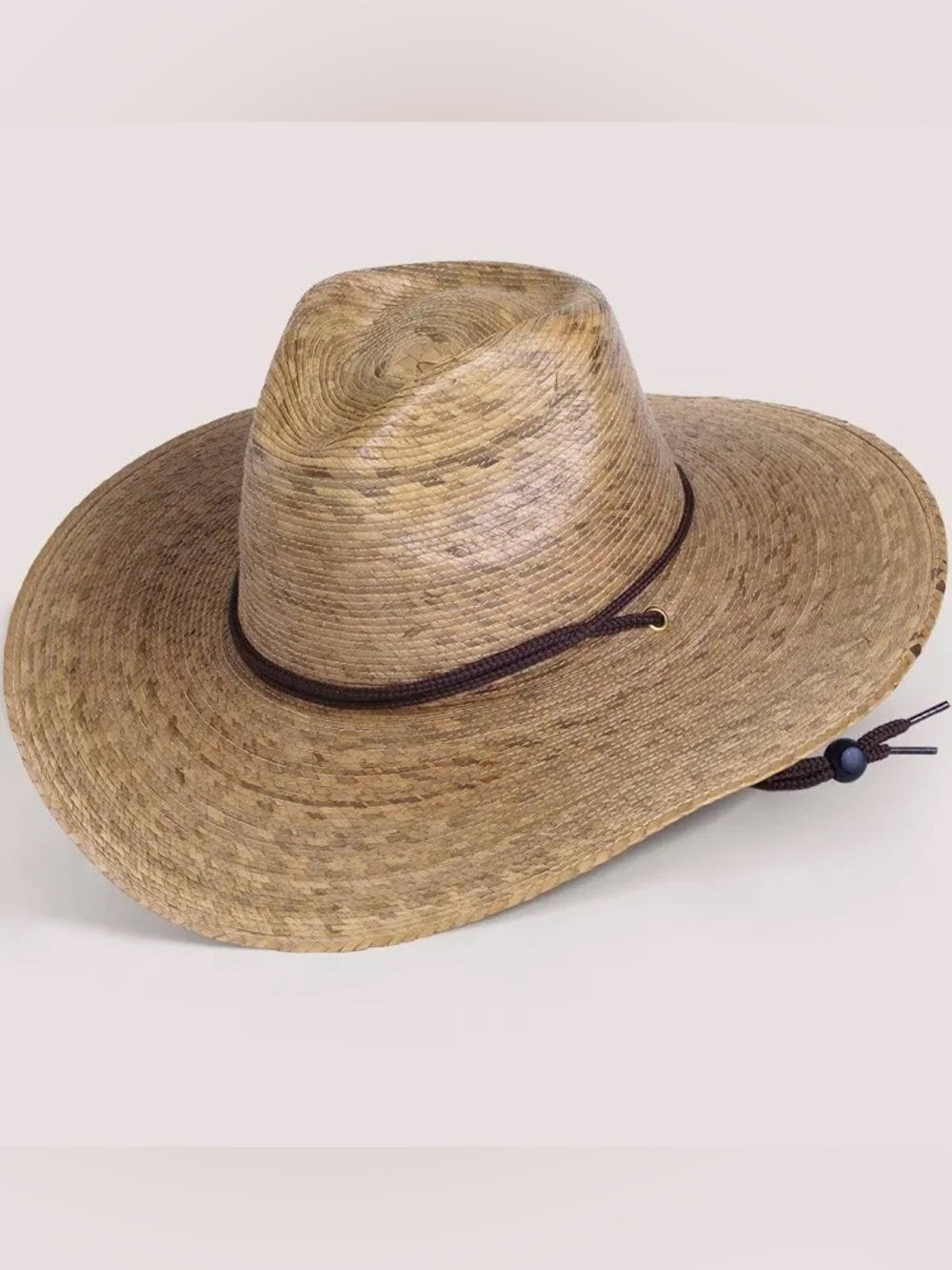 Tula Gardener Unisex Wide Brim Straw Sun Hat with Chin Strap - Brown in size s/m